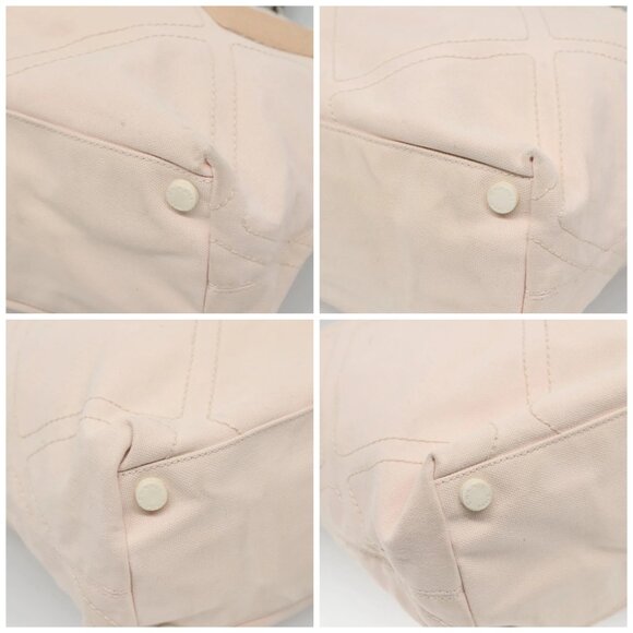 CHANEL COCO Mark Tote Bag No.5 Canvas White Silver CC Auth gh524 - Picture 16 of 16